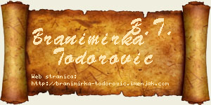 Branimirka Todorović vizit kartica